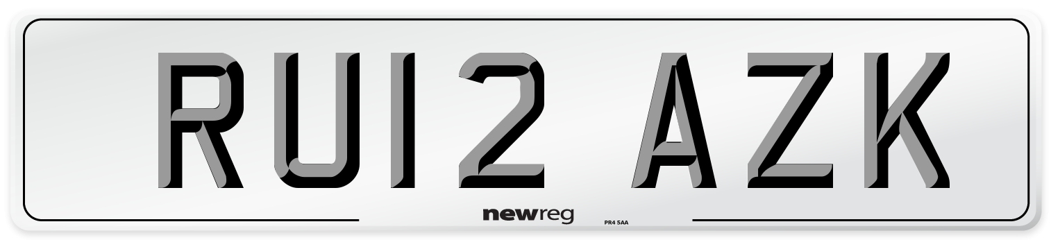 RU12 AZK Number Plate from New Reg